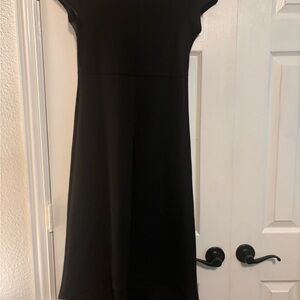 Leith Black High Low Sheath Dress Cap Sleeve Bateau